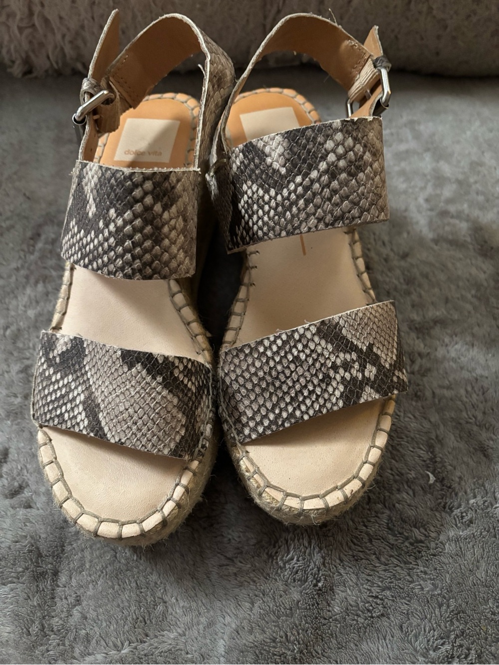 Dolce Vita Snake-Print Wedge Espadrilles 7.5